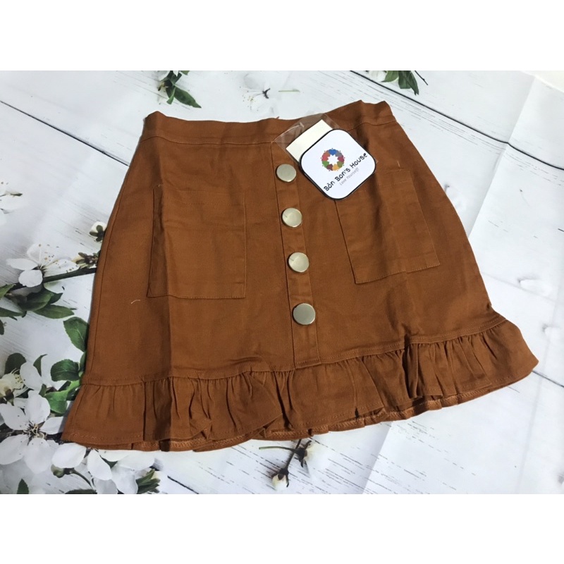 Chân váy Kaki phối nút hàng thiết kế cao cấp