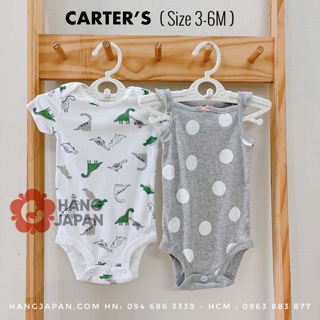 Bodysuit Carter VNXK cộc tay size 0-3-6-9-12-18M mẫu ngẫu nhiên