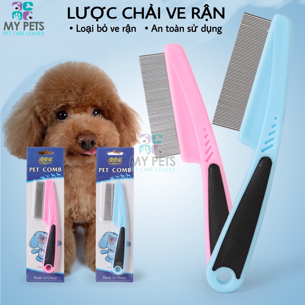 Lược chải ve rận 18cm cho chó mèo giúp loại bỏ ve, rận kí sinh, bọ chét và lông rụng