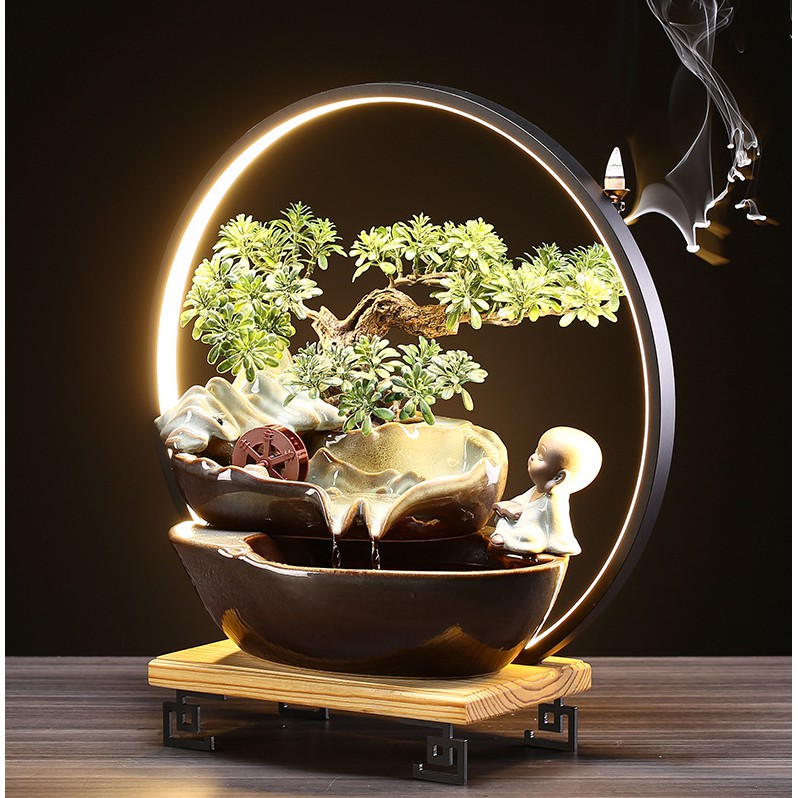 thác hương trầm cao cấp, đài thưởng trầm, thác nước phong thủy cao cấp, đài phun nước cao cấp. TDVN