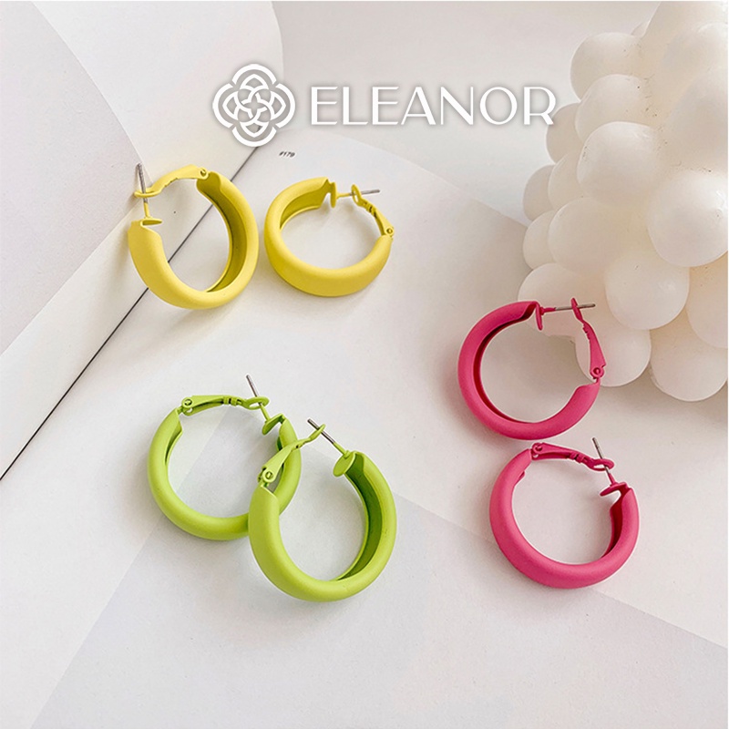 Bông tai nữ Eleanor Accessories hình tròn nhiều màu sắc phụ kiện trang sức dễ thương