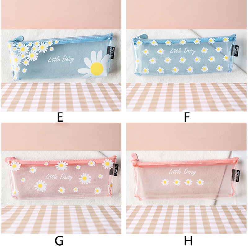 Bóp viết cỡ lớn in họa tiết hoa cúc đơn giản dễ thương