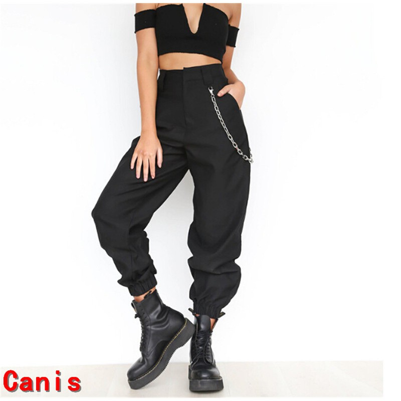 Quần jogger lưng cao có túi thời trang cho bạn nữ