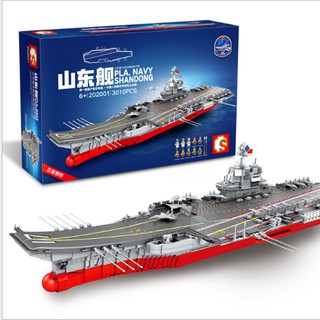 (CÓ SẴN) Lắp ghép Mô hình  Army Sembo 202001  Aircraft Fighter Carrier Shandong Tàu chiến