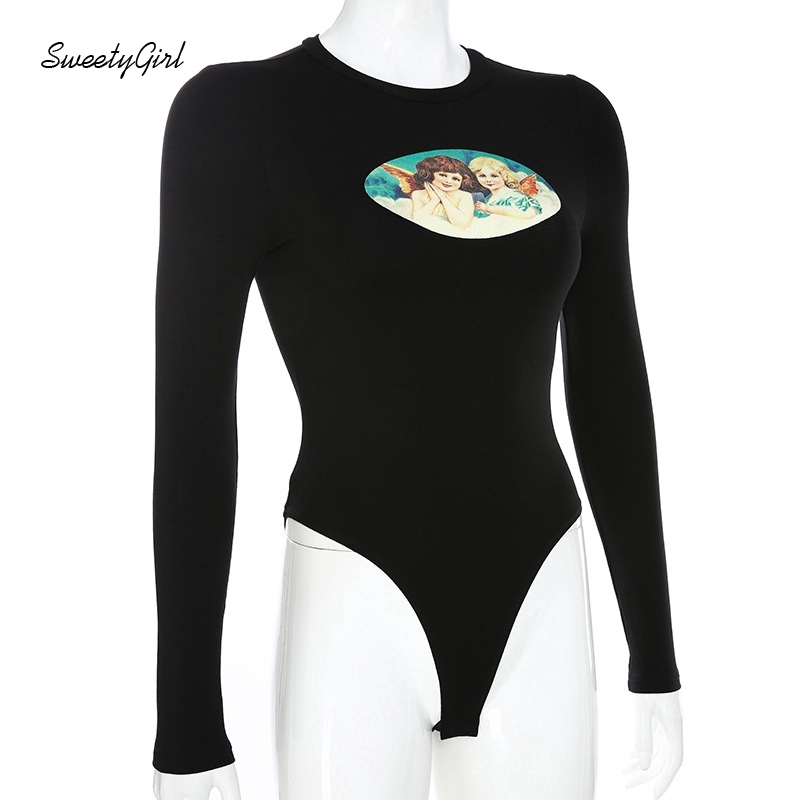 [Bán giải phóng mặt bằng] Bodysuit Tay Dài In Hình Cô Gái Thời Trang Cho Nữ 2020 | BigBuy360 - bigbuy360.vn