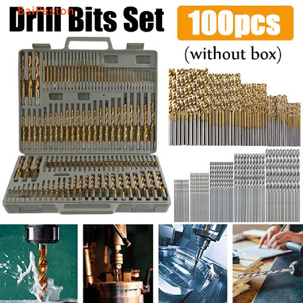 Set 100 / 50 Mũi Khoan Thép Phủ Titan Tốc Độ Cao