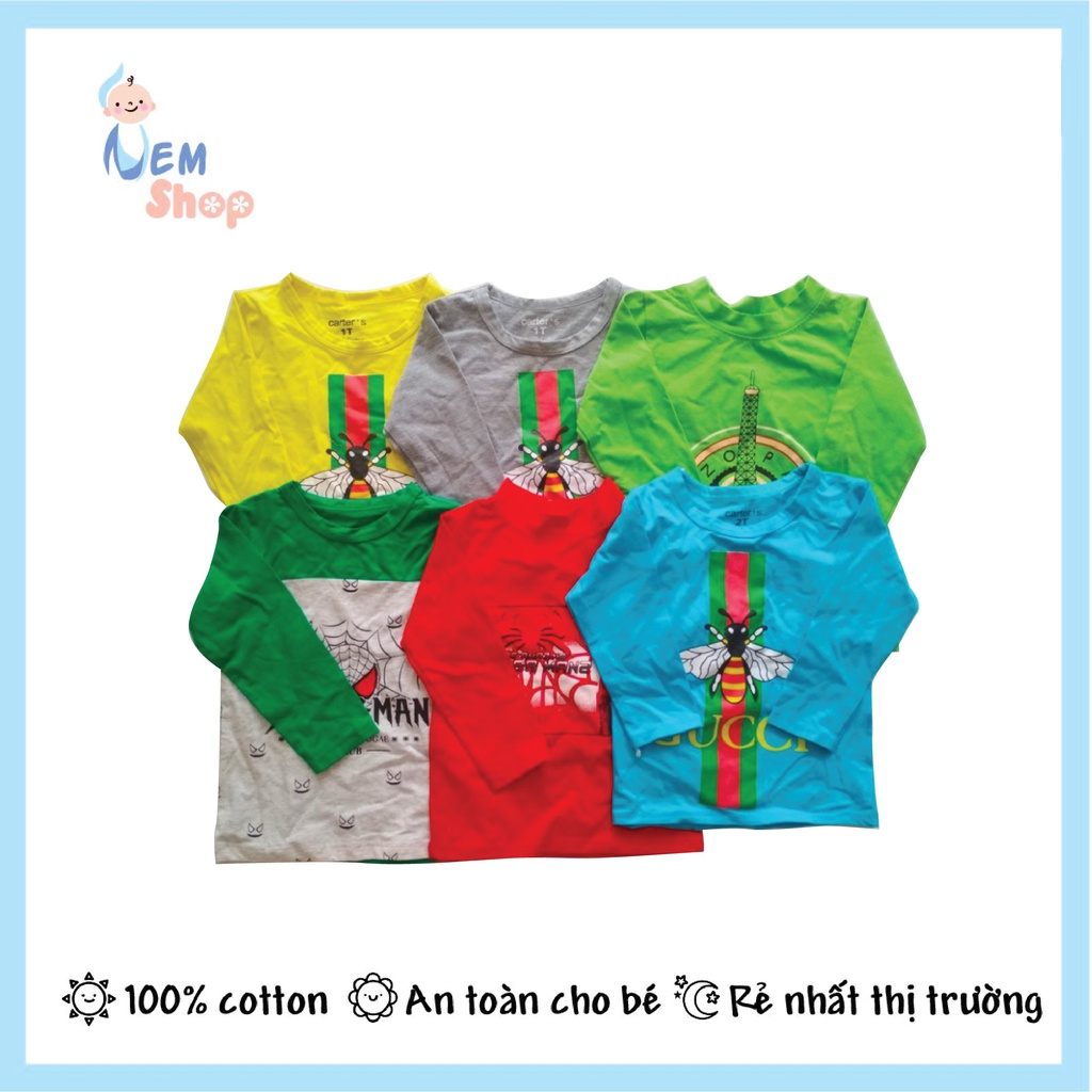 (XẢ KHO) Áo dài tay thun cotton bé trai bé gái thu đông