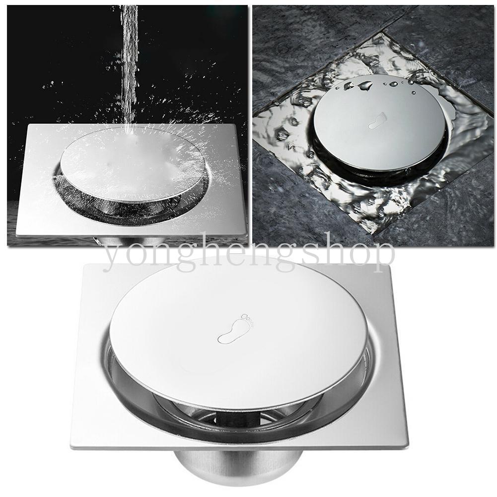 Vỏ Bọc Cống Thoát Nước Sàn Nhà Tắm Hình Vuông Dạng Nhấn Chất Liệu Inox