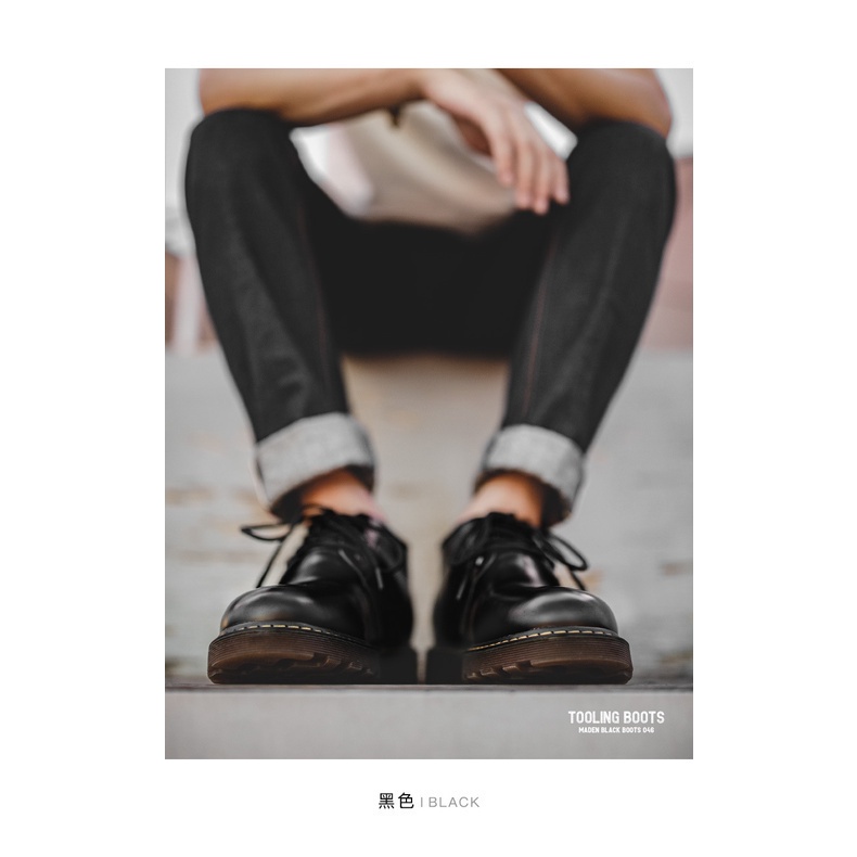 Giày bốt martin Maden màu đen phong cách Anh