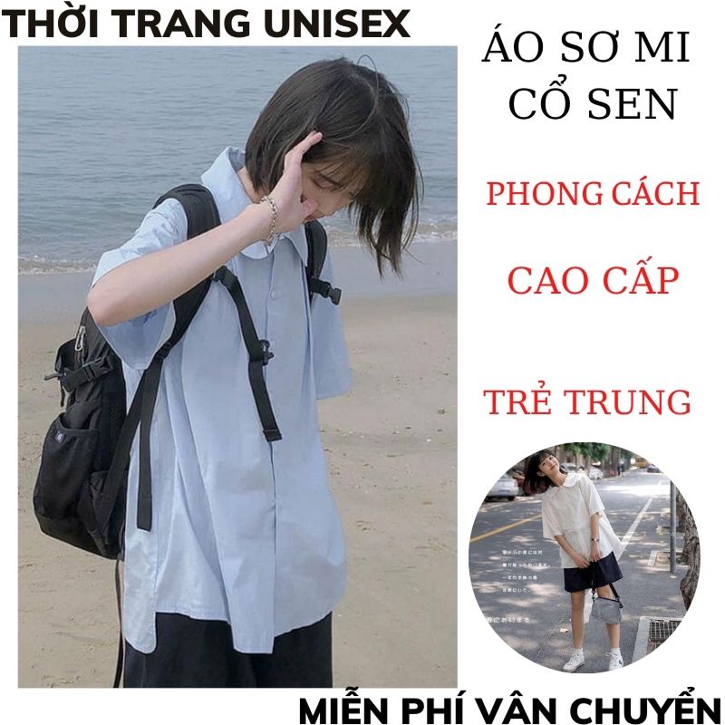 Áo sơ mi nữ cổ sen Phong cách hàn quốc Áo kiểu nữ tay lỡ cổ sen - Hàng thiết kế, chất vải đẹp ,ulzzang THỜI TRANG 1989