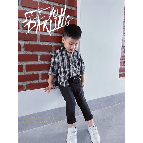 Áo sơmi H&amp;M AUTH đủ bill săn sale cho bé