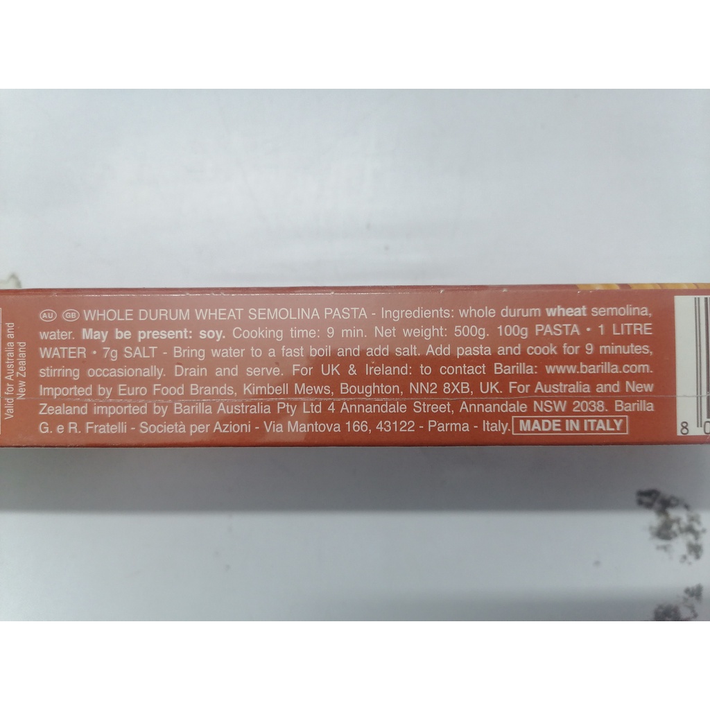 [Hộp 500g] MÌ Ý NGUYÊN CÁM [Italia] BARILLA Whole Wheat Spaghetti (anm-hk)