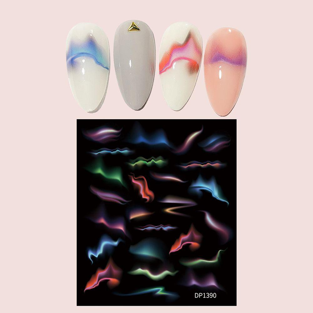 Miếng Dán Móng Tay Hình Lông Vũ 12 Màu Sắc Dạ Quang DIY