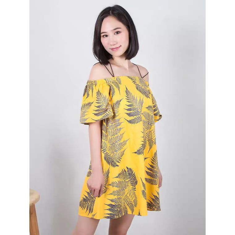 váy hoa trễ vai đan dây xinh xắn