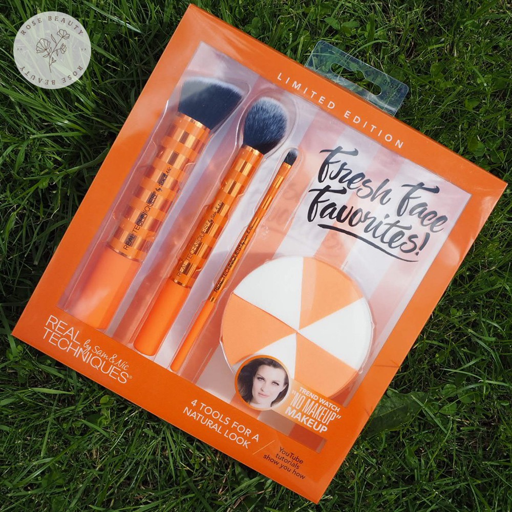 Bộ cọ trang điểm Real Techniques Fresh Face Favourites Brush 3 cây kèm bông mút