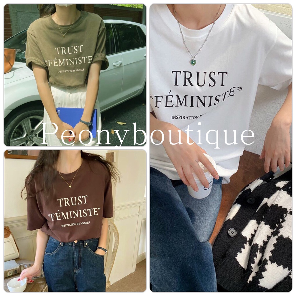 Áo Thun 3158 Trust Tay Lỡ PEONYB Unisex [FREESHIP]  Phông form rộng cộc in hình vintage cá tính nữ hàn quốc Ulzzang