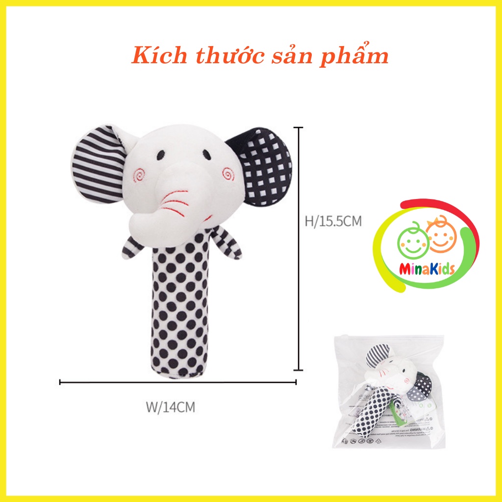 Thú Bông Cầm Tay Cho Trẻ Sơ Sinh Xúc Xắc Bông Đồ Chơi Chút Chít Lục Lạc Tập Cầm Nắm Cho Bé TCT17