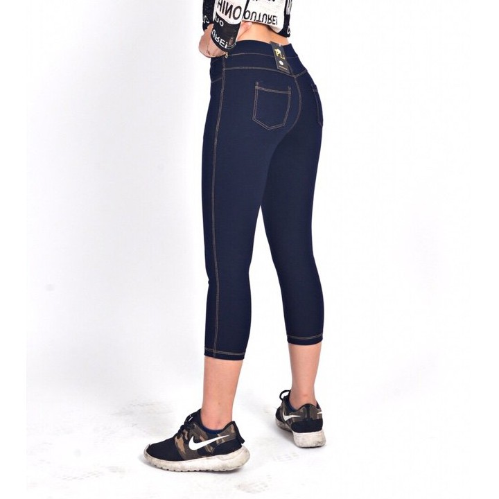 Quần Legging LỬNG giả jean 4 túi có size cho bạn dưới 80kg | BigBuy360 - bigbuy360.vn