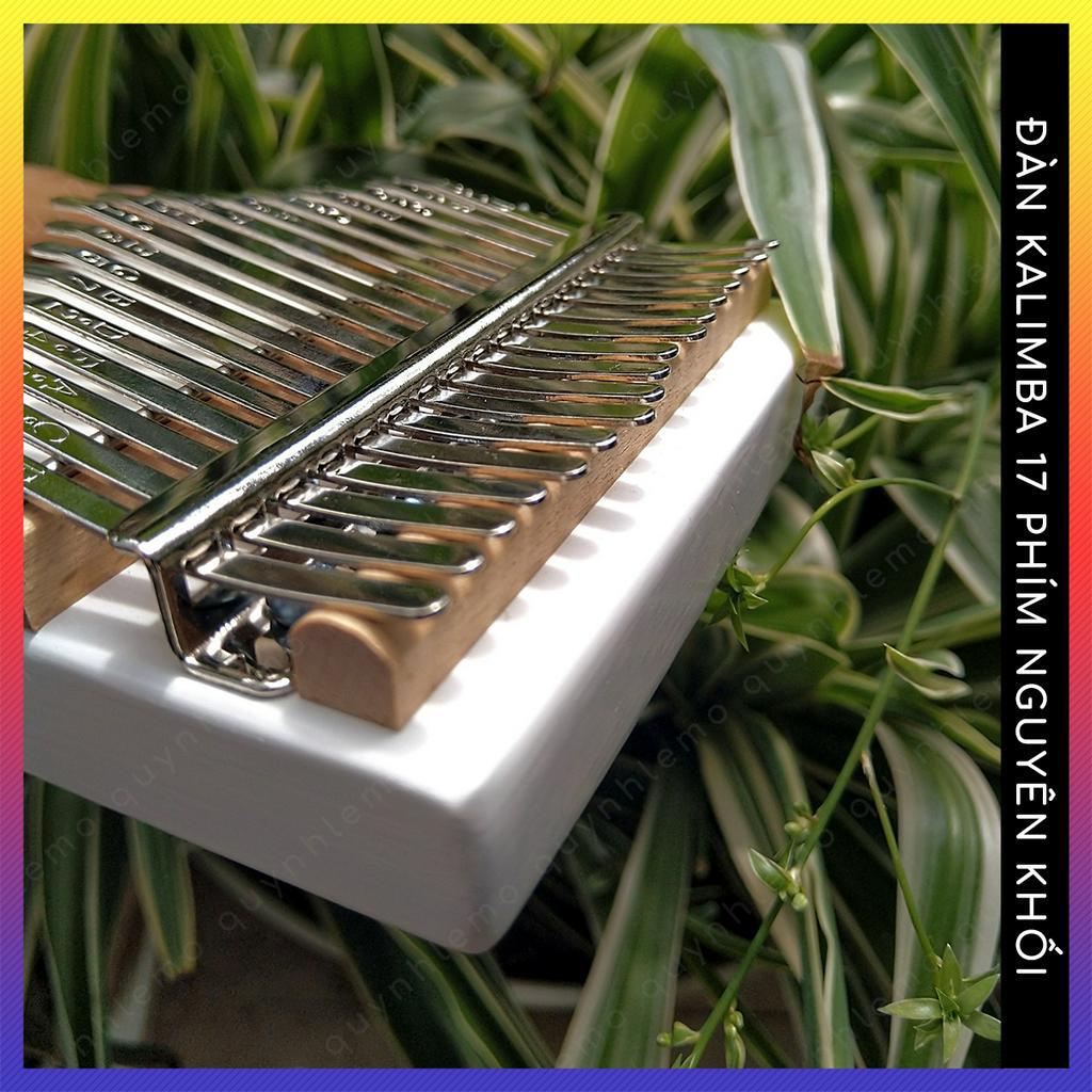 Đàn kalimba 17 phím màu trắng QUYNHLEMO cao cấp nguyên khối hình chữ nhật tặng kèm phụ kiện