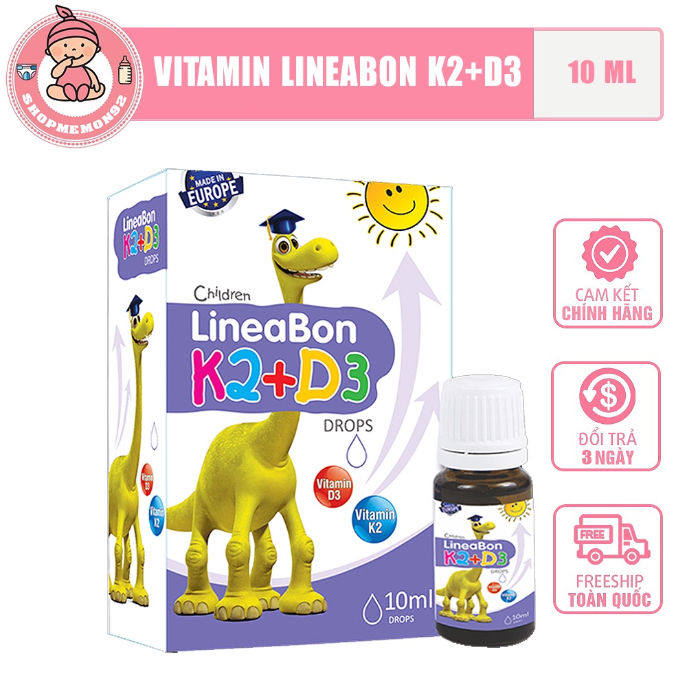 LineaBon K2+D3 - Bổ sung vitamin K2, D3. Tăng cường hấp thu canxi tối đa (Lọ 10ml)