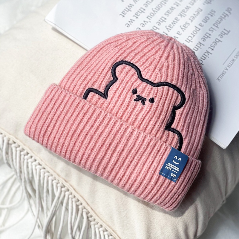Mũ len dệt kim hình chú gấu đáng yêuGIADUNGTONGKHO1Nón len giữ ấm mùa đông phong cách Hàn Quốc cho nữ