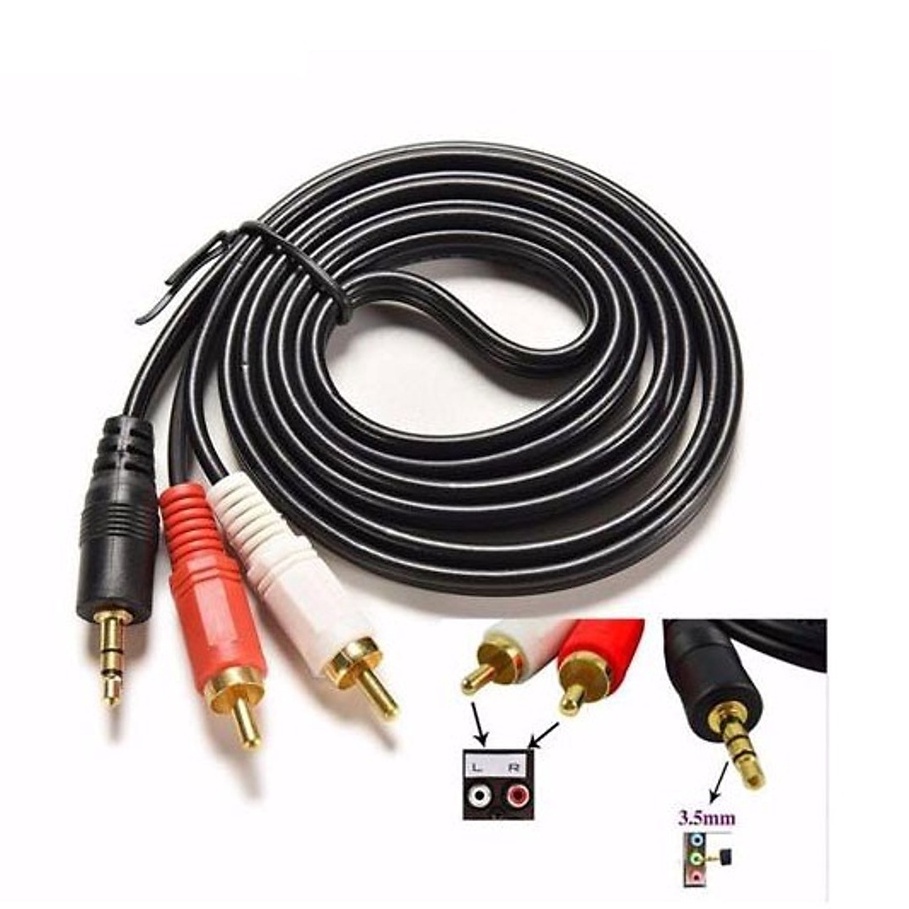Cable AV 1 to 3 - Cáp 1 đầu jack 3.5 ra 3 đầu hoa sen