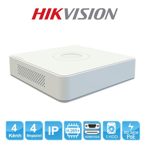 [Mã ELHAMS5 giảm 6% đơn 300K] ĐẦU GHI HÌNH CAMERA 4 KÊNH IP HIKVISION DS-7104NI-Q1/4P-HÀNG CHÍNH HÃNG