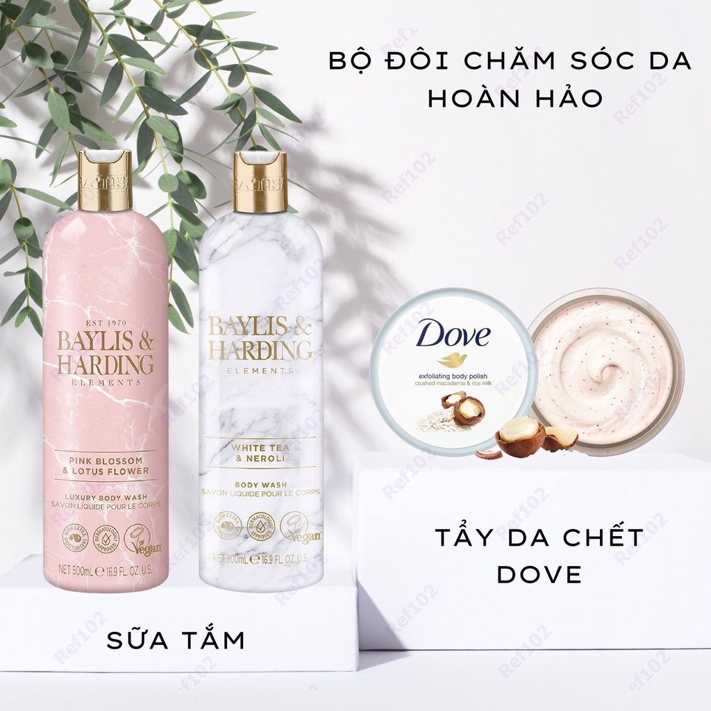 Sữa tắm cao cấp Baylis Harding Trà Trắng Neroli và Pink Blossom Lotus 500ml made in UK
