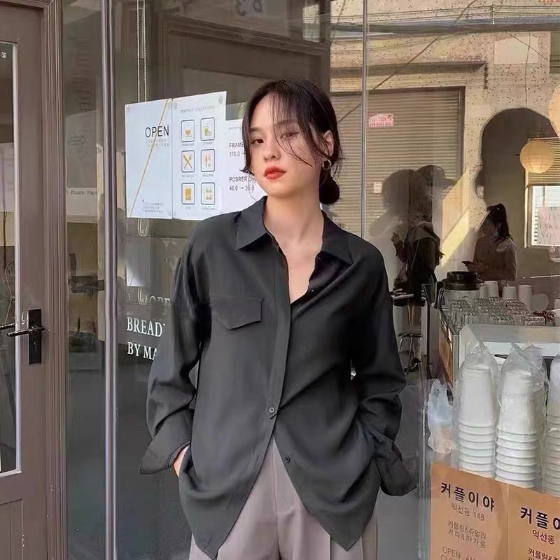 Áo sơ mi nữ kiểu công sở dài tay form rộng hàng Quảng Châu ANDOSA SM26