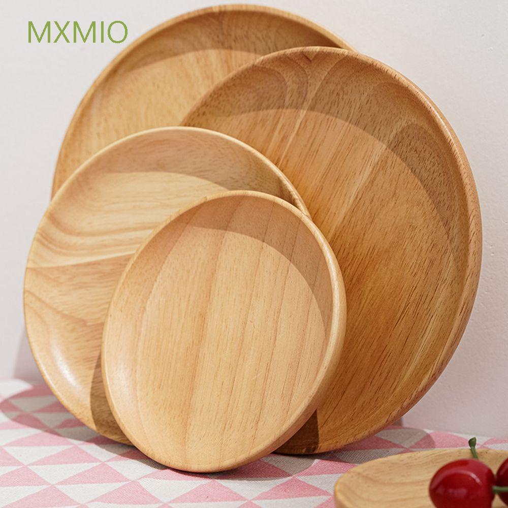 Khay gỗ tròn đựng trà/ món tráng miệng không bể phong cách Nhật Bản thân thiện với môi trường