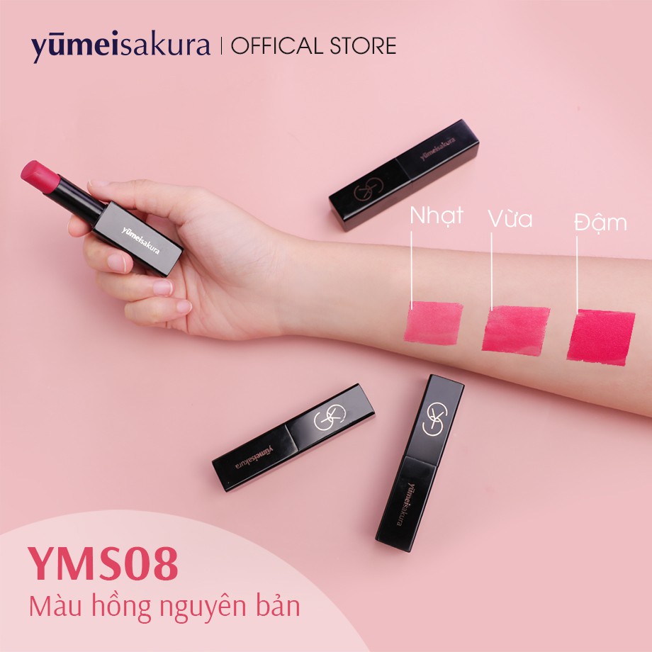 Son Lì Mịn Yumeisakura Matte Revolution Siêu Dưỡng màu Hồng Nguyên Bản YMS08 3.5gr