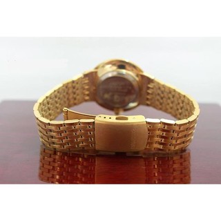 Đồng hồ nam nữ Baishuns mặt trắng họa tiết rồng phượng dây xích kim loại không gỉ