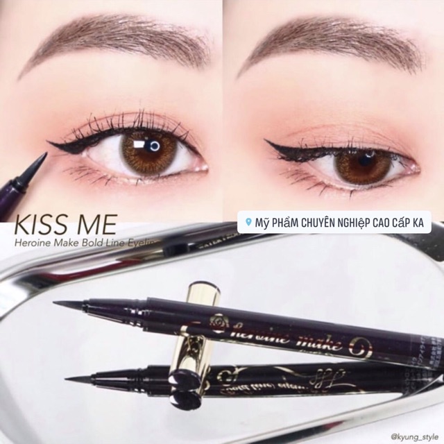 BÚT KẺ MẮT DẠ KISS ME HEROINE WATERPROOF BOLD LINE EYELINER