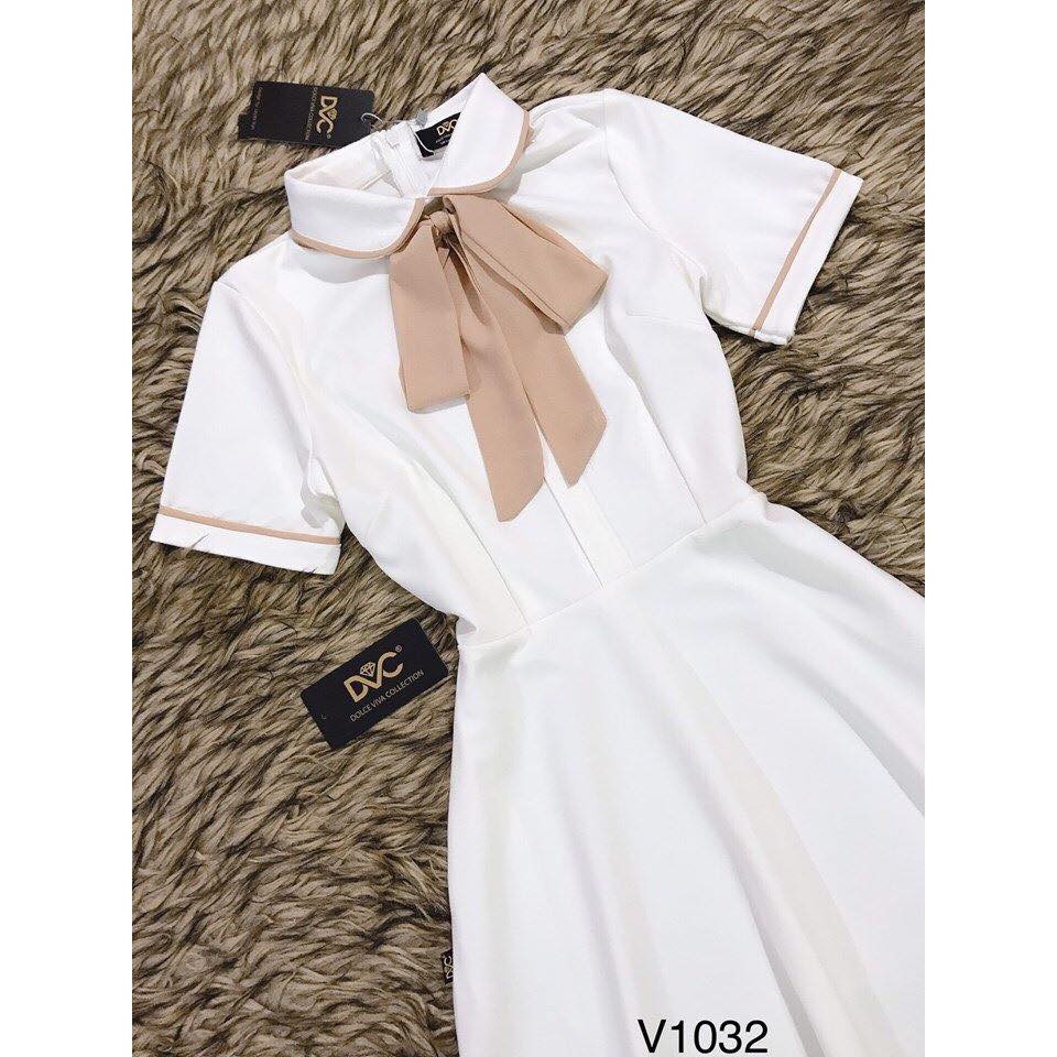 Đầm chữ A Cổ Sơ Mi Chiết Eo Kèm Nơ Ruy Băng | BigBuy360 - bigbuy360.vn