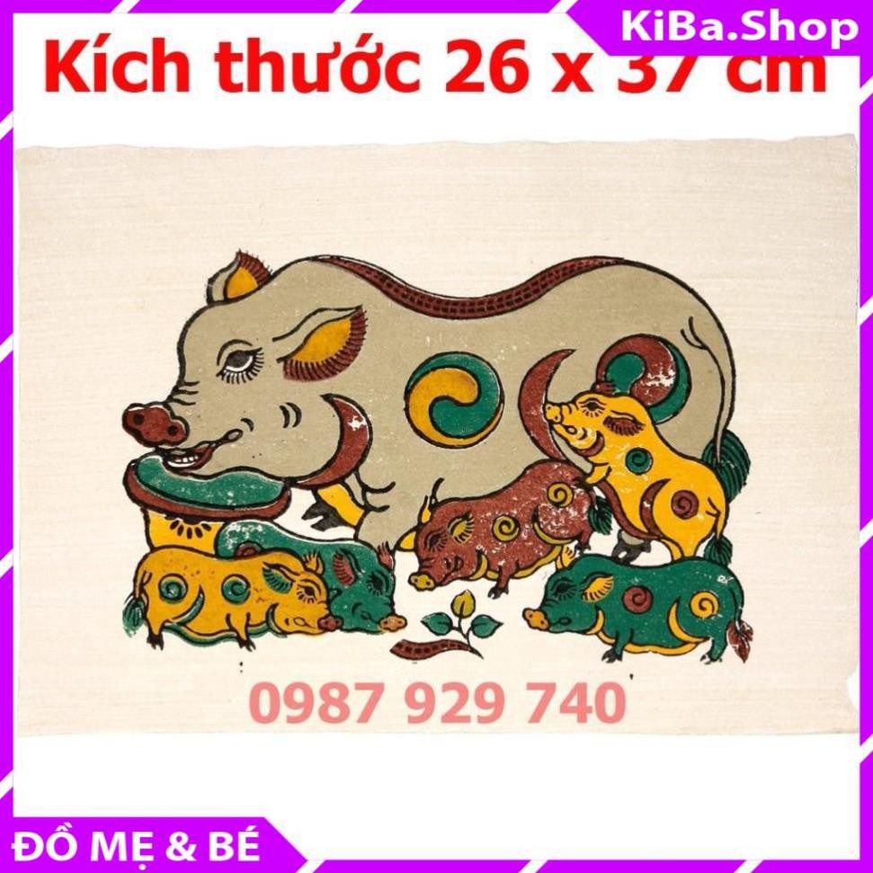 [Tranh Đông Hồ] - Bức Đàn lợn, lợn đàn - không khung tranh - Dong Ho folk paintings - Viet Nam national cultural heritag