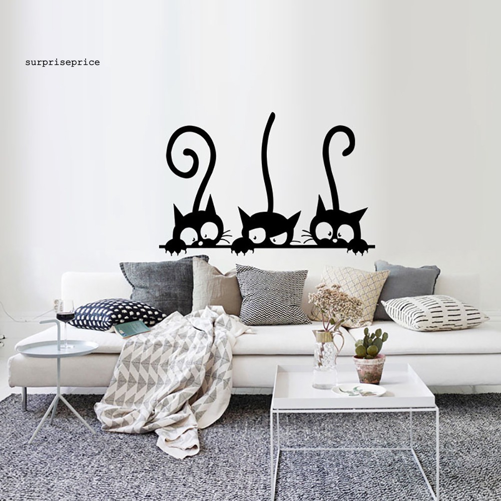 Sticker Dán Tường Trang Trí Hình Chú Mèo Đáng Yêu