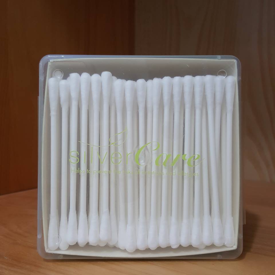 Bông tăm hữu cơ Silvercare hộp 200 cái