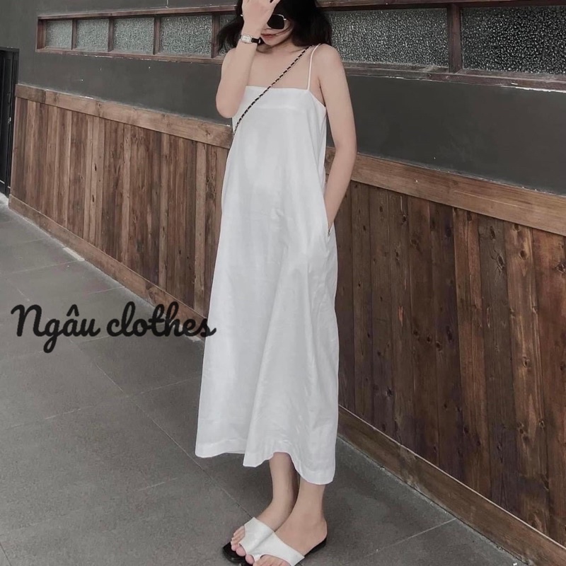 THY THY DRESS- Đầm Suông nữ Hai Dây linen, Váy Maxi Hai Dây Đi Biển Tôn Dáng, Trẻ Trung
