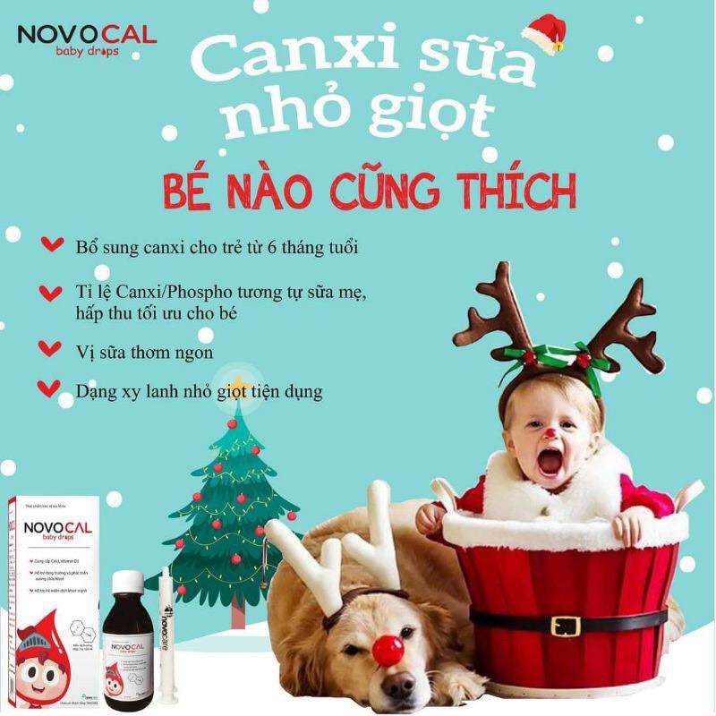 Novocal Baby Drops lọ 150ml bổ sung Calci cho  trẻ em phụ nữ có thai và người cao tuổi
