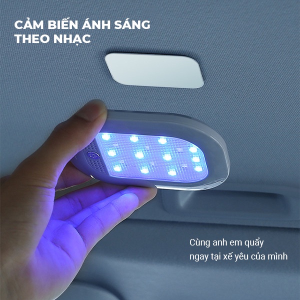 Đèn Dán Trần Ô Tô, Đèn Trần Ô Tô Cảm Ứng Tích Điện Nhiều Chế Độ Sáng Khác Nhau