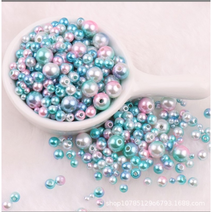 (SET 150 HẠT MIX SIZE) HẠT NGỌC TRAI GIẢ phụ kiện trang trí chụp ảnh sang trọng , hạt cườm cầu vồng làm đồ handmade