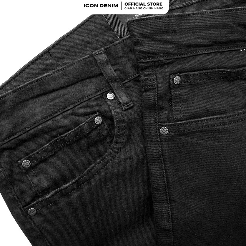 Quần Jean Nam Đen Trơn ICON DENIM Dáng Ôm Slim-fit Trẻ Trung, Co Giãn Tốt | BigBuy360 - bigbuy360.vn