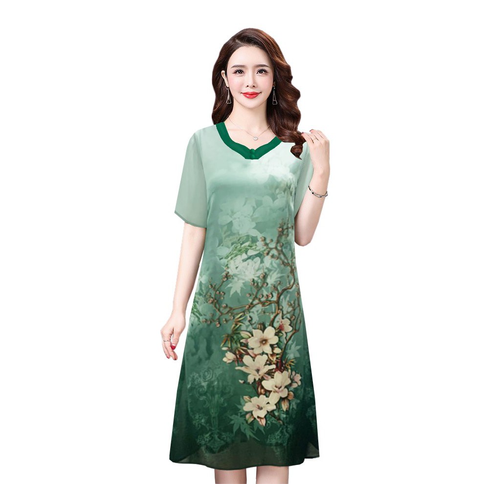 THỜI TRANG TRUNG NIÊN - ĐẦM SUÔNG DÁNG RỘNG BIGSIZE KIỂU ĐẦM SUÔNG IN HOA NHIỀU MÀU D 3318 3313 3316