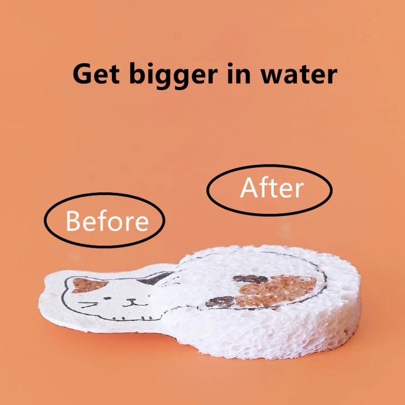 Miếng rửa chén cotton bột gỗ dạng nén đa năng tiện dụng cho nhà bếp / phòng tắm