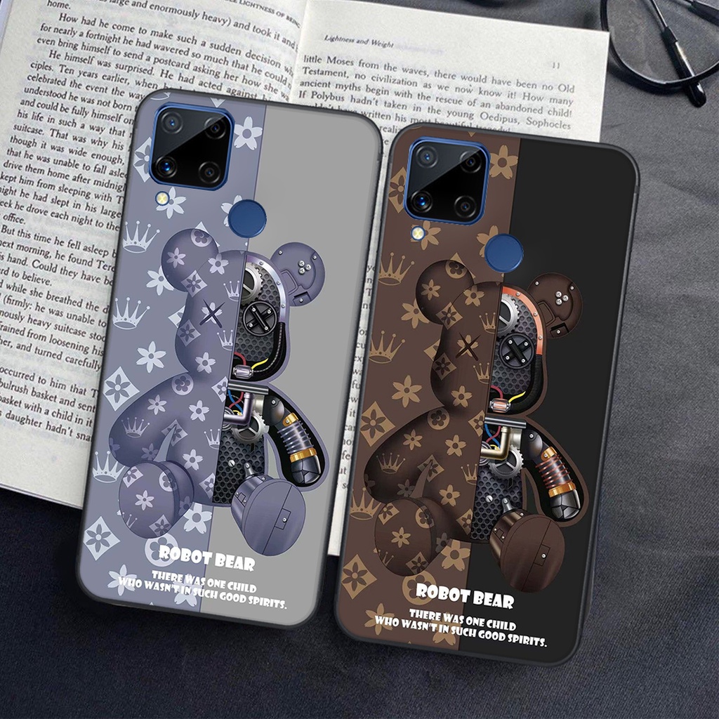 Ốp lưng Realme C15 in hình Gấu nâu - hồng, Gấu Be@rick  cực CUTE, DỄ THƯƠNG