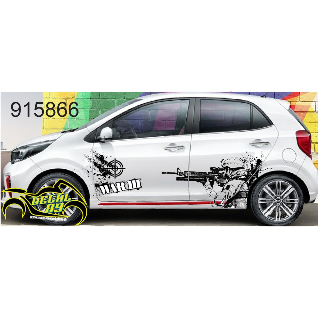 Tem dán sườn ô tô 4 chỗ Kia Morning - Decal ô tô siêu bền- 915435, 915625, 915886, 916198, 916346