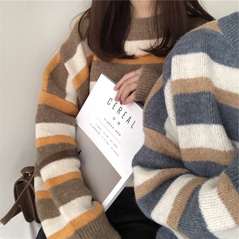 [Hàng order] Áo len kẻ nhiều màu ( kèm ảnh thật) Sẵn màu 4 | BigBuy360 - bigbuy360.vn