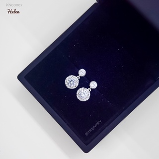Bông tai bạc đá treo lấp lánh 🔆 khuyên tai bạc 925 cao cấp 🔆helen 🔆min1907