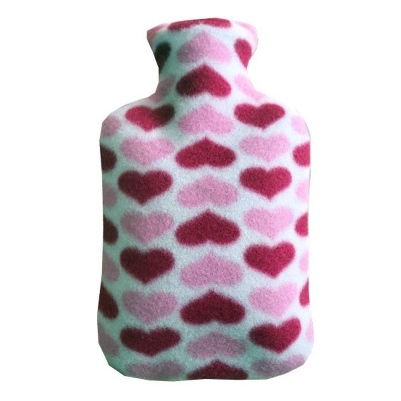 2000ml Fleece Hot Water Bottle Bag Cover Hand Warmers Winter Home Office Therapy