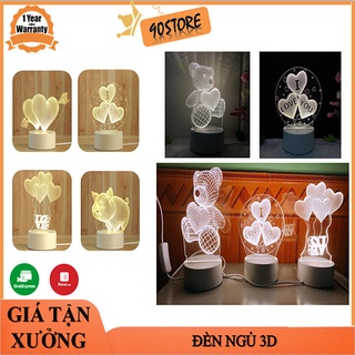 Đèn ngủ 3D kiêm trang trí cực xinh 3 chế độ màu sáng